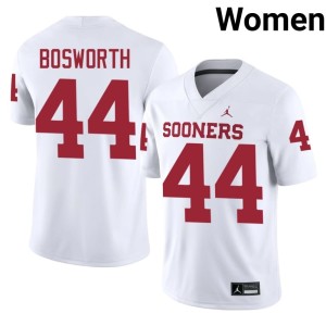 #44 Womens White University University of Oklahoma Sooners Brian Bosworth Jersey 575902-490