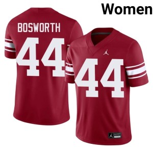 Throwback #44 Brian Bosworth Crimson Womens Boomer Sooner College Jerseys 859495-635