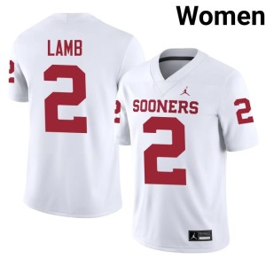 #2 White Oklahoma Stitched Women's CeeDee Lamb Jersey 642293-181