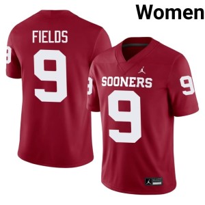 Women's Crimson Dakoda Fields College #9 OKLA Sooners Jersey 987279-604