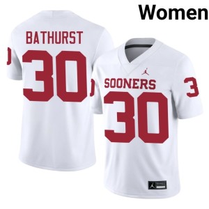 #30 Women White Replica Dane Bathurst OKLA Sooners Jerseys 111467-176