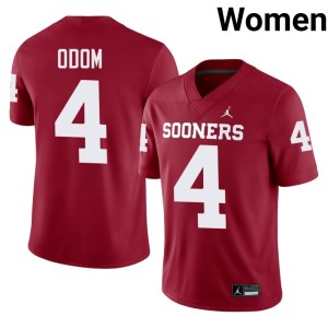 Womens #4 Daniel Odom Alumni University of Oklahoma Sooners Crimson Jerseys 218302-754