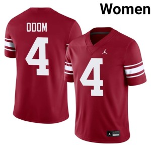 Throwback Crimson Daniel Odom OU Sooners #4 NCAA Womens Jersey 464561-230