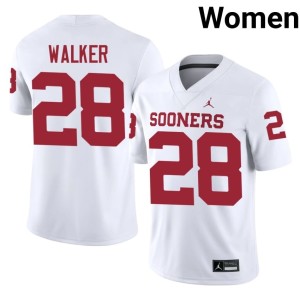 Boomer Sooner DeZephen Walker White #28 Women's Official Jersey 469258-571