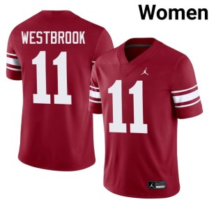 Throwback NCAA OU Sooners #11 Dede Westbrook Crimson Women's Jersey 926910-880