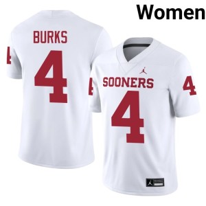 Alumni Sooner State #4 White Deion Burks Womens Jerseys 110154-791