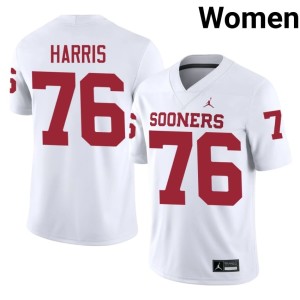 E'Marion Harris Womens Boomer Sooner #76 Game White Jerseys 906946-753