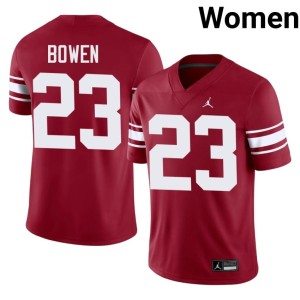 Throwback #23 Womens Player Oklahoma Sooners Eli Bowen Crimson Jerseys 370126-501