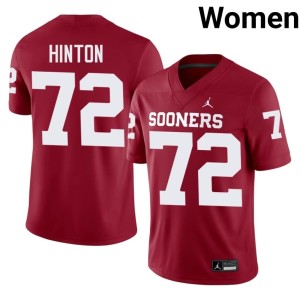 2026-27 #72 Fred Hinton Womens Crimson Oklahoma Sooners Jerseys 737651-982