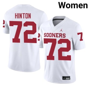 Women's Embroidery OU Sooners White #72 Fred Hinton Jerseys 797466-202