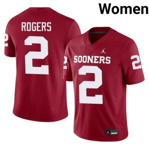 Stitched Jahsiear Rogers Womens Sooner State #2 Crimson Jerseys 148449-631