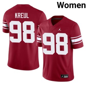 Throwback Sooner State #98 Game Jake Kreul Women Crimson Jerseys 493445-554
