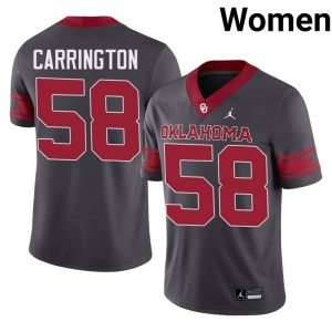Alternate Sooners Anthracite #58 James Carrington Women's Replica Jerseys 733749-738