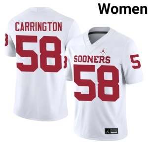 2026 White Boomer Sooner James Carrington Women's #58 Jerseys 472973-390
