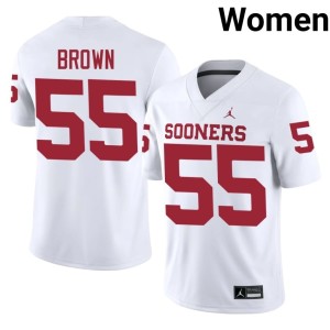 Jammal Brown OU #55 Official Women's White Jerseys 380839-466