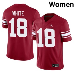 Throwback Sooner State Women's #18 Jason White Crimson 2026 Jerseys 287696-986