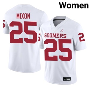 White Boomer Sooner Player #25 Women's Joe Mixon Jerseys 841249-943