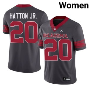 Alternate Anthracite Women's Jonathan Hatton Jr. #20 2026 OU Sooners Jersey 952496-146
