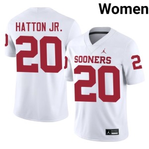 University of Oklahoma Sooners #20 2026 Jonathan Hatton Jr. Women's White Jerseys 847551-301