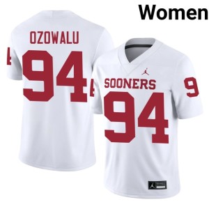 OU White #94 Embroidery Women Kenny Ozowalu Jerseys 517144-199