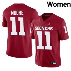 Women Sooners Kristan Moore Crimson High School #11 Jerseys 355955-631
