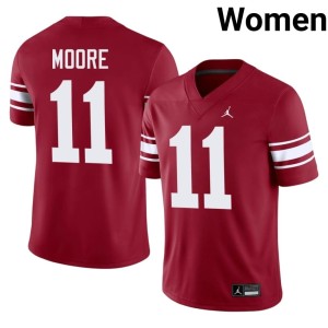 Throwback #11 OU College Crimson Kristan Moore Women Jersey 748208-872