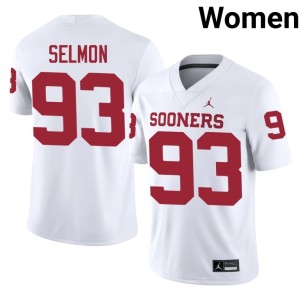 Women #93 White Player Lee Roy Selmon OU Sooners Jerseys 831520-346