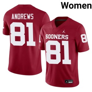 Sooner State Game Women's Crimson #81 Mark Andrews Jersey 496783-348