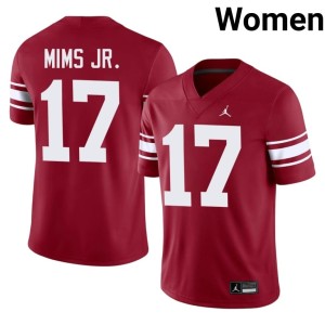 Throwback Crimson Oklahoma Women High School #17 Marvin Mims Jr. Jersey 499235-515
