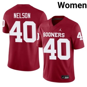 High School Womens OU Matthew Nelson Crimson #40 Jerseys 436145-400