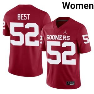 Noah Best OKLA Sooners Crimson #52 Replica Women's Jerseys 676639-826