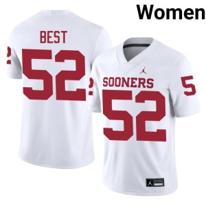 White #52 Game Noah Best OU Sooners Women's Jersey 552918-532