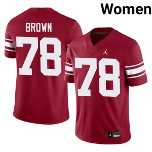 Throwback #78 Crimson Boomer Sooner Women Orlando Brown University Jersey 150501-867