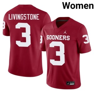 OU Sooners Women's Crimson Player #3 Parker Livingstone Jersey 404744-269