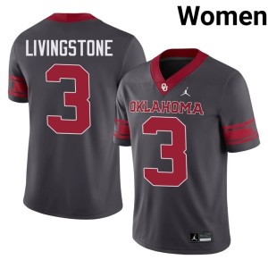 Alternate Parker Livingstone Anthracite OU Sooners Women's College #3 Jersey 667542-647