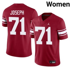 Throwback Crimson Peyton Joseph Football Women #71 Sooner State Jerseys 196669-395