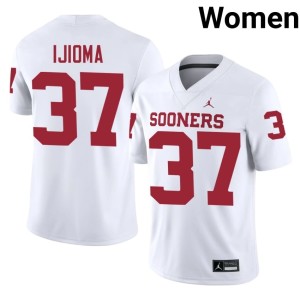 #37 Sooners White Limited Prince Ijioma Women's Jerseys 256851-653