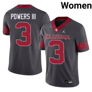 Alternate Women Sooners #3 Anthracite Reggie Powers III 2026-27 Jersey 834722-777