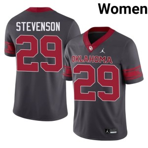 Alternate #29 Rhamondre Stevenson Anthracite Women Stitched Oklahoma Sooners Jersey 205778-293