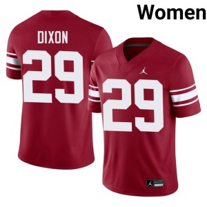 Throwback Ricky Dixon Crimson Sooner State #29 Football Women Jersey 856793-123