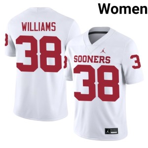 Roy Williams College #38 Women White OU Sooners Jersey 703255-381