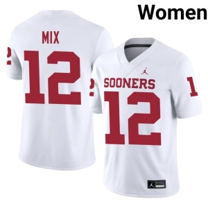 OU Sooners Player Ryder Mix White #12 Women Jersey 221145-708