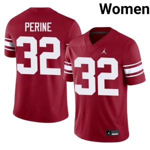 Throwback #32 Alumni Oklahoma Samaje Perine Womens Crimson Jerseys 574303-137