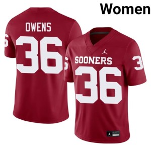 Crimson OKLA Sooners Player #36 Steve Owens Women Jersey 928807-315