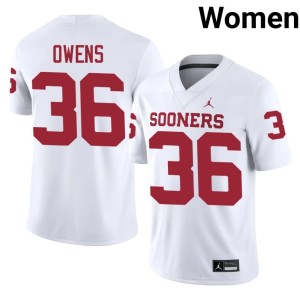 OU Sooners Women's White #36 Steve Owens NCAA Jerseys 199295-109