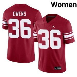 Throwback Sooner State Crimson Steve Owens #36 Womens Alumni Jersey 119466-888
