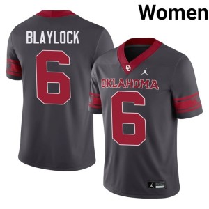 Alternate Tory Blaylock Women Embroidery Sooners Anthracite #6 Jerseys 956056-139
