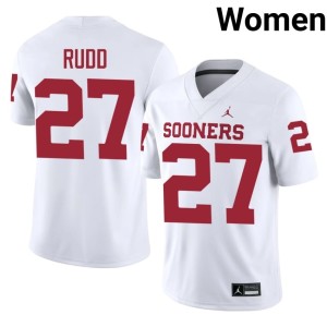 Oklahoma #27 White Football Trace Rudd Women Jersey 796630-492