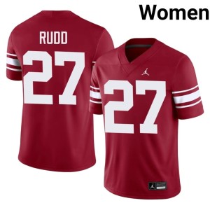Throwback Trace Rudd Crimson 2026-27 #27 Sooners Womens Jersey 259955-686