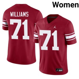Throwback #71 Sooners Crimson Trent Williams Women 2026 Jersey 248041-854